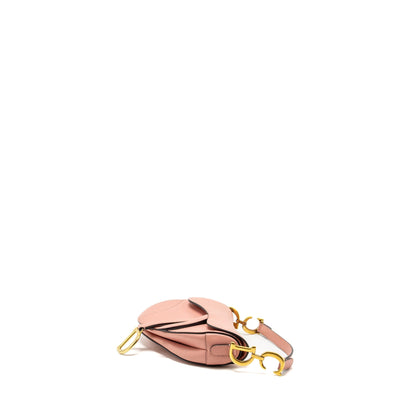 Dior Mini Saddle Purse Grained Calfskin Pink