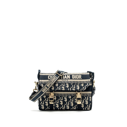 Dior Small Diorcamp Purse Blue Dior Oblique Embroidery
