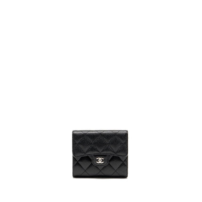 Chanel Small Classic Flap Wallet Caviar Black SHW