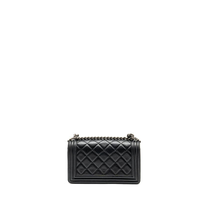 Chanel Medium Boy Bag Calfskin Black Ruthenium Hardware