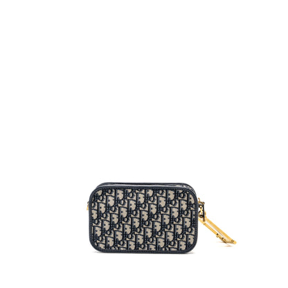 Dior Diorquake Pouch with Dior Shoulder Wide Strap Oblique Canvas Blue (Sell in a set)