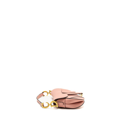 Dior Mini Saddle Purse Grained Calfskin Pink
