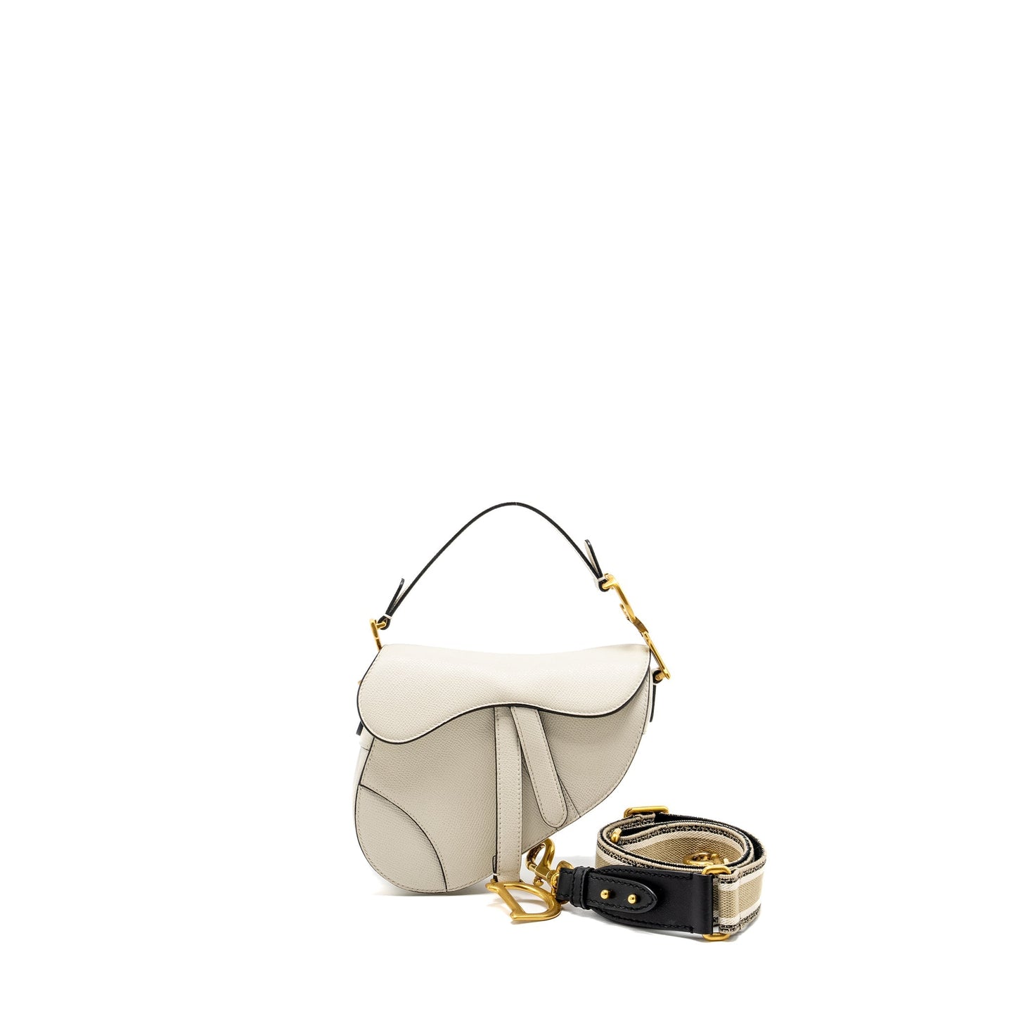Dior Mini Saddle Purse Calfskin White