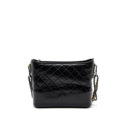 Chanel Medium Gabrielle Hobo Bag Aged Calfskin Black Multicolour Hardware