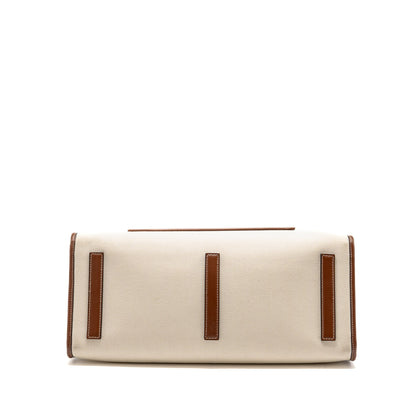 Burberry Medium Freya Tote Canvas/Leather Natural/Tan