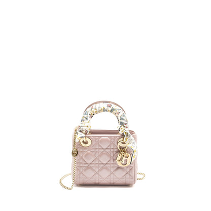 Dior Mini Lady Dior Lambskin Lotus Pink