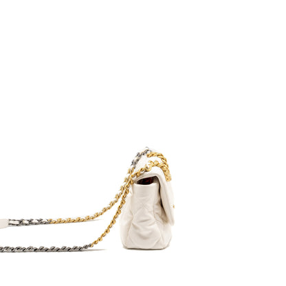 Chanel Small 19 Bag Lambskin White Multicolour Hardware