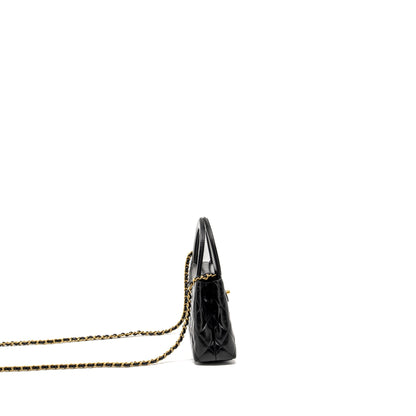 Chanel mini kelly shopping tote bag calfskin black GHW (microchip)