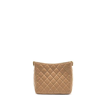 Chanel Pearl Crush hobo bag lambskin beige GHW (microchip)