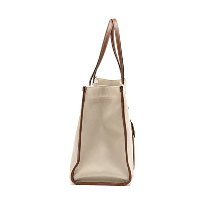 Burberry Medium Freya Tote Canvas/Leather Natural/Tan