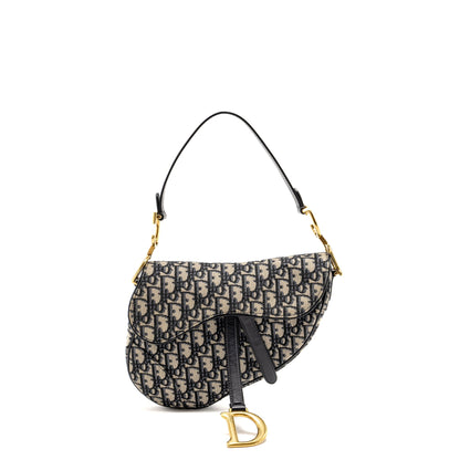 Dior Medium Saddle Purse Blue Oblique Canvas