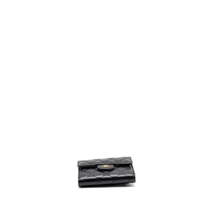 Chanel Small Classic Compact Wallet Lambskin Black LGHW (Microchip)