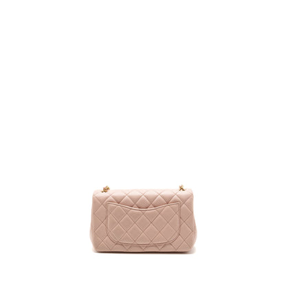 Chanel 23K pearl crush mini rectangular flap bag lambskin light pink GHW (Microchip)