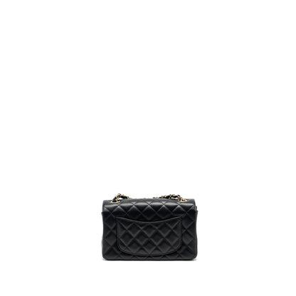 Chanel mini rectangular flap bag lambskin black LGHW (Microchip)