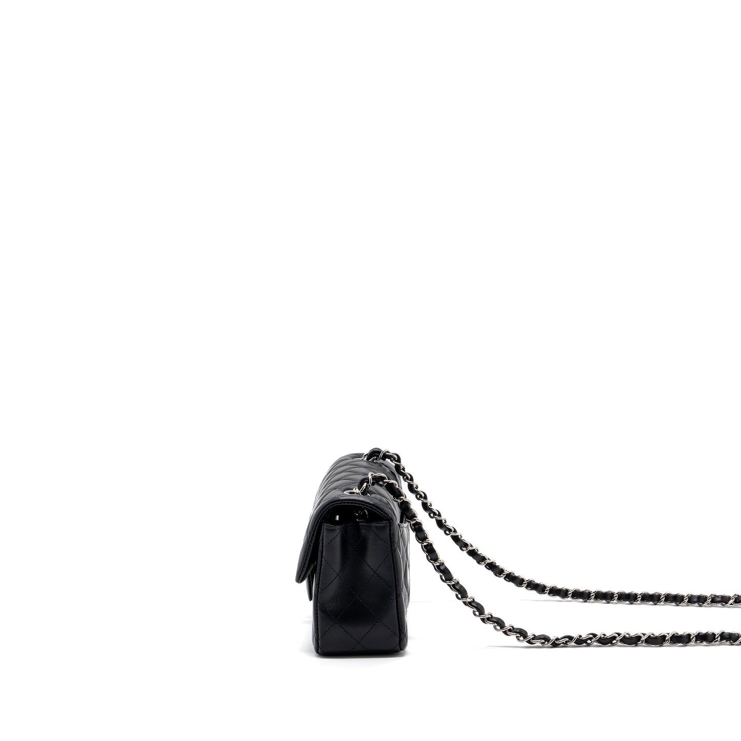 Chanel mini rectangular flap bag lambskin black SHW (MICROCHIP)