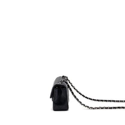 Chanel mini rectangular flap bag lambskin black SHW (MICROCHIP)