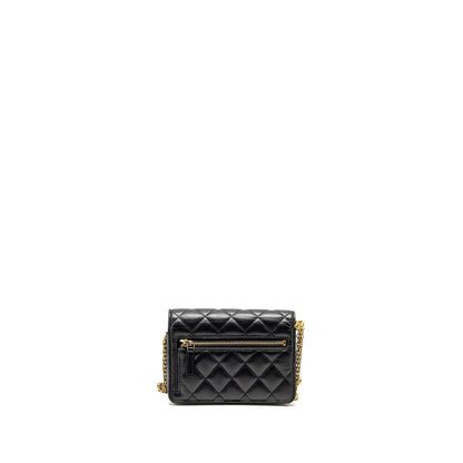 CHANEL Mini 2.55 Reissue Wallet On Chain Aged Calfskin Black GHW (Microchip)