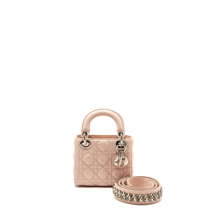 Dior Mini Lady Dior Crystal Strap Limited Edition Lambskin Light Pink