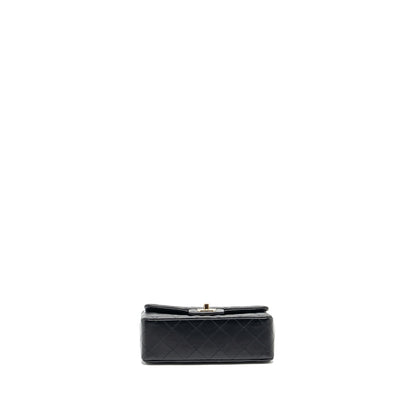Chanel mini rectangular flap bag lambskin black LGHW (Microchip)