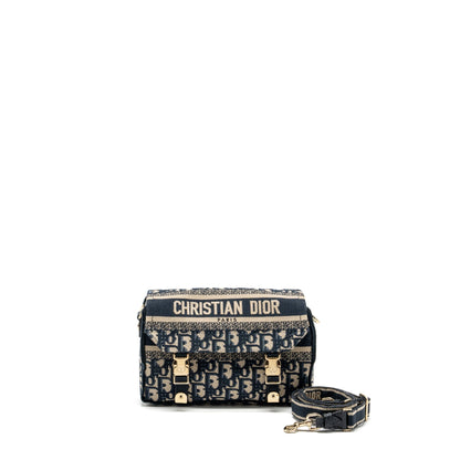 Dior Small Diorcamp Purse Dior Oblique Embroidery canvas blue
