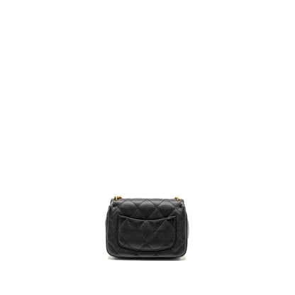 Chanel Coco Love Flap Bag Adjustable Chain Caviar Black GHW (microchip)