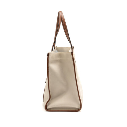 Burberry Medium Freya Tote Canvas/Leather Natural/Tan