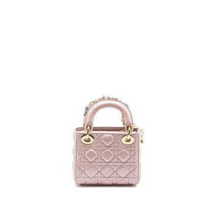 Dior Mini Lady Dior Lambskin Lotus Pink