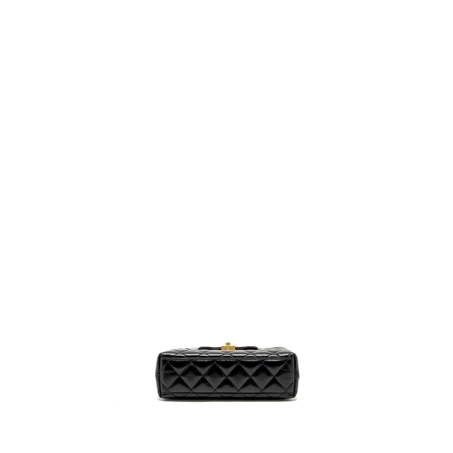Chanel mini kelly shopping tote bag calfskin black GHW (microchip)