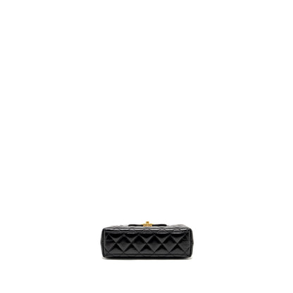 Chanel mini kelly shopping tote bag calfskin black GHW (microchip)