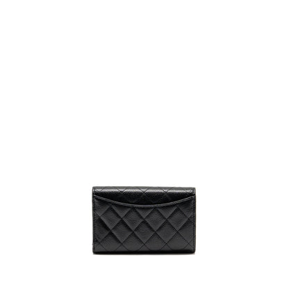 Chanel Classic Flap Wallet Caviar Black SHW (Microchip)
