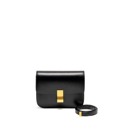 Luxury CELINE Medium Classic Box Bag Calfskin BLACK GHW (Copy)