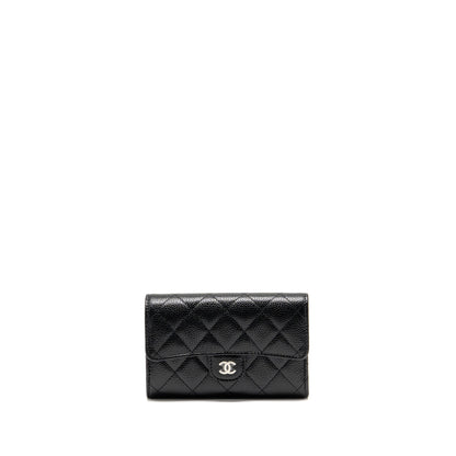 Chanel Classic Flap Wallet Caviar Black SHW (Microchip)