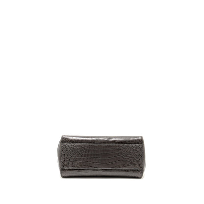 Fendi Mini Peekaboo Purse Crocodile Grey