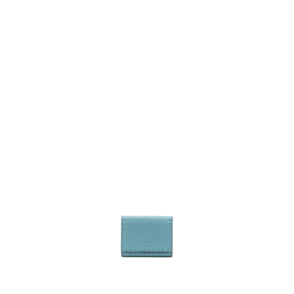 Fendi Selleria Card Holder Calfskin Ocean Blue/Cream