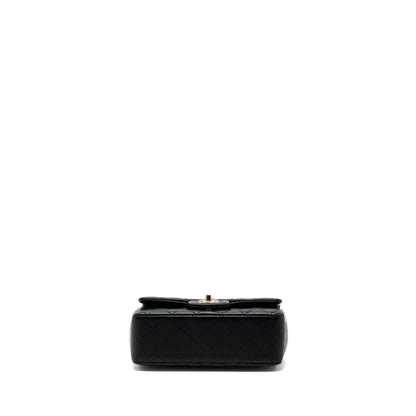 Chanel Top Handle Mini Rectangular Flap Bag Lambskin Black LGHW(Microchip)