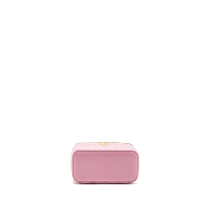Chanel Letter Top Handle Long Vanity With Chain Caviar Pink GHW