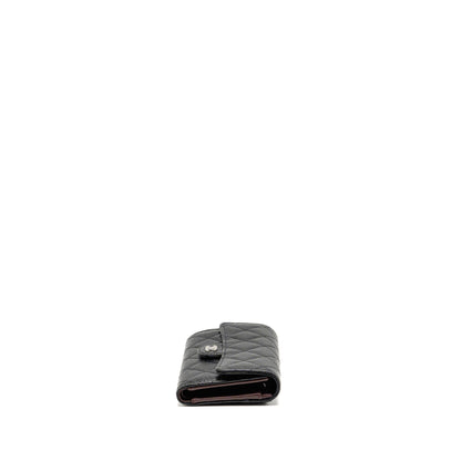 Chanel Classic Flap Wallet Caviar Black SHW (Microchip)