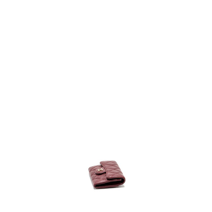 Chanel Classic Flap card holder lambskin burgundy GHW