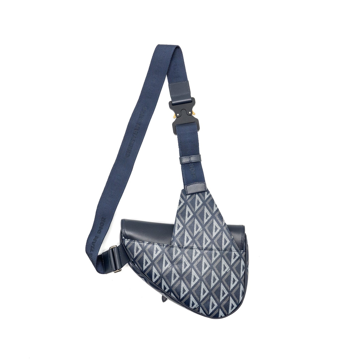 Dior Homme Saddle Purse Diamond Canvas/Smooth Calfskin Navy Blue