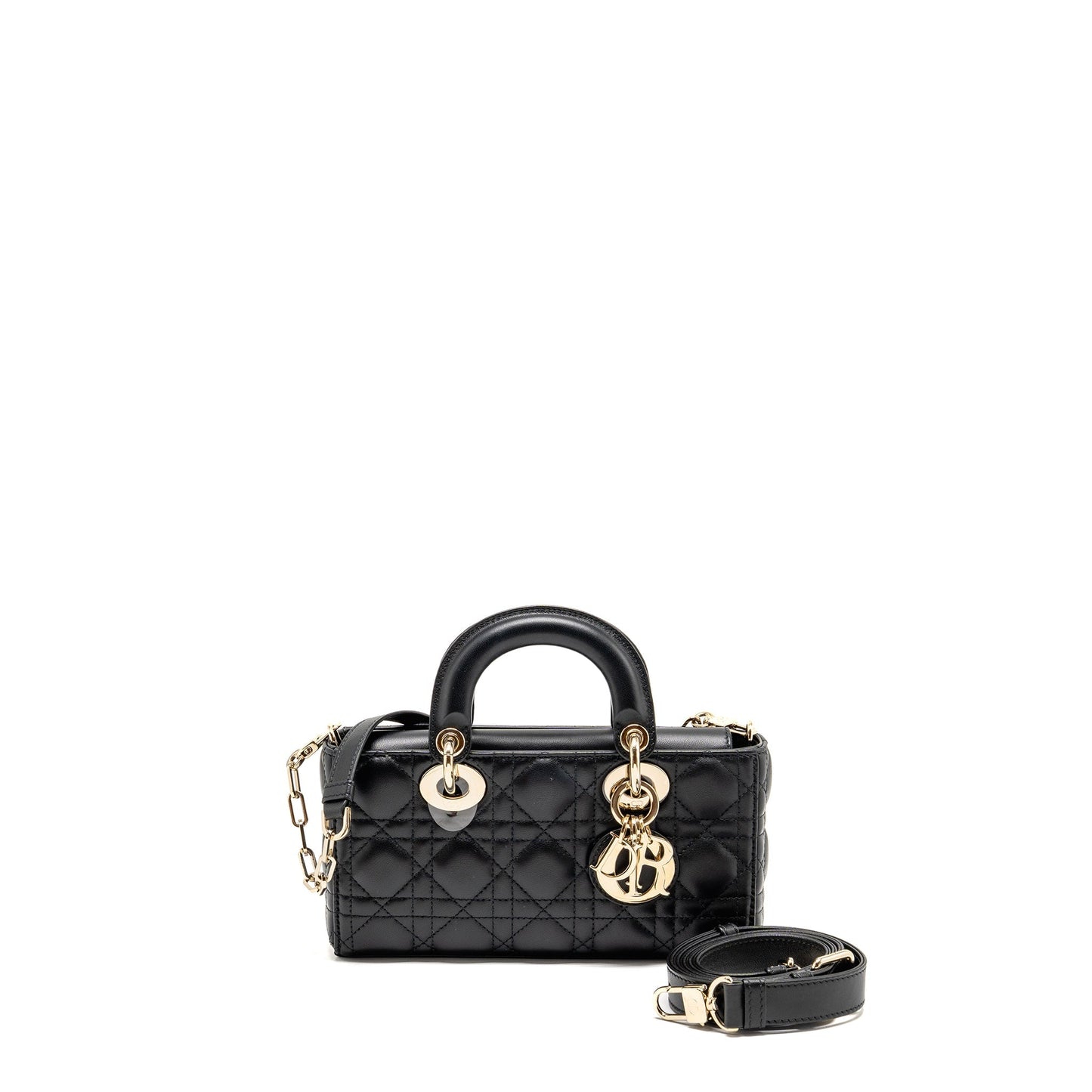 Dior Small Lady D-Joy Purse Cannage Lambskin Black