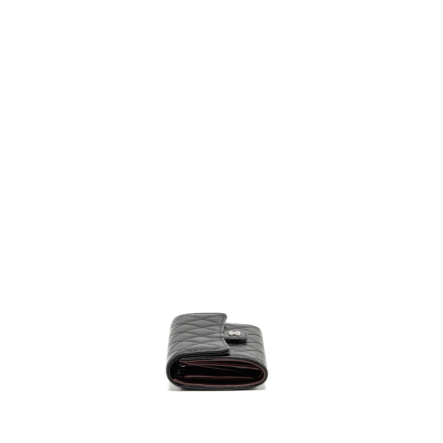 Chanel Classic Flap Wallet Caviar Black SHW (Microchip)