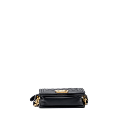 Chanel small boy bag calfskin black GHW