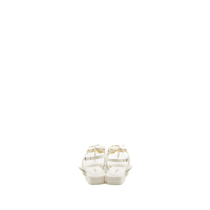 Chanel Size 39 Camellia Sandals white