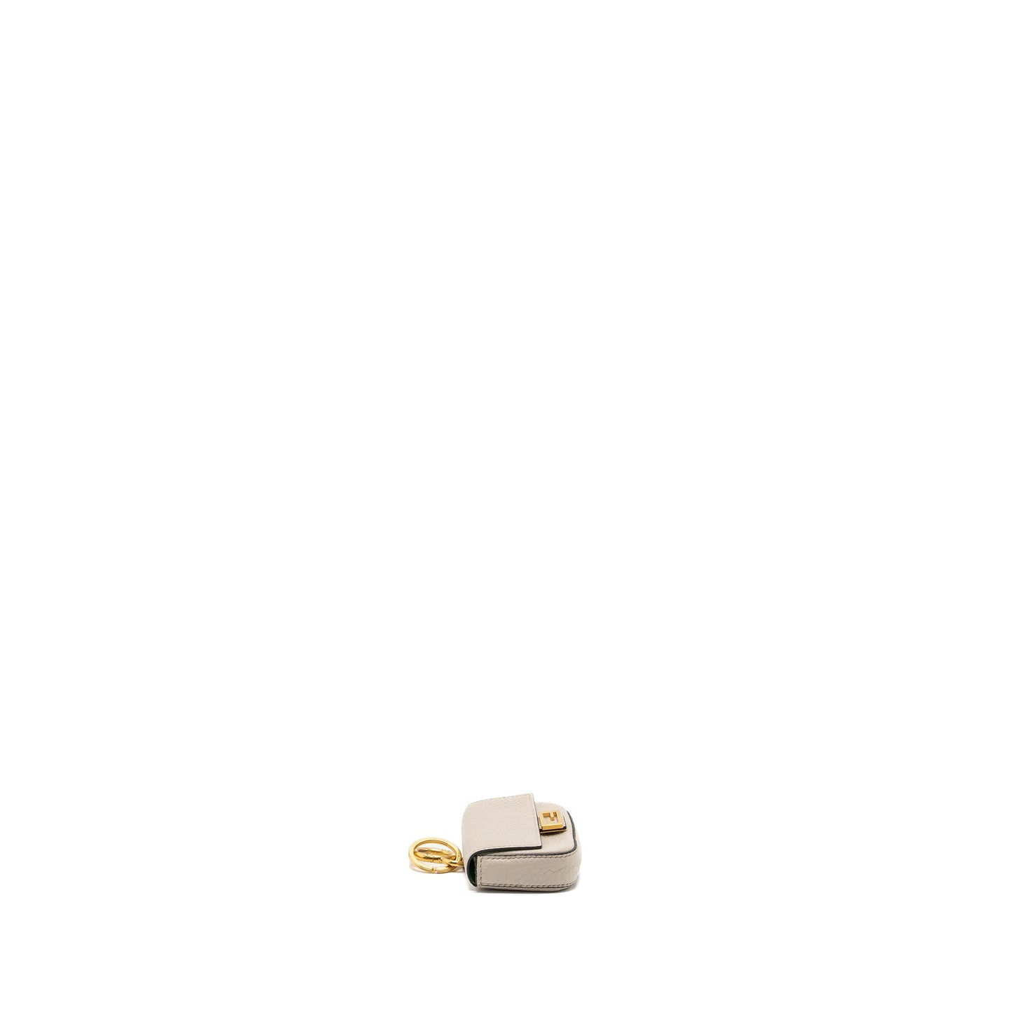 FENDI Mini Baguette Keyring charm Calfskin Beige