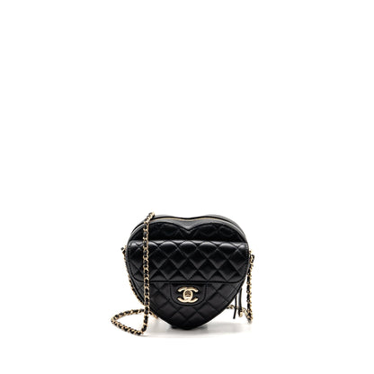 Chanel 22s Heart Bag Lambskin Black LGHW (microchip)