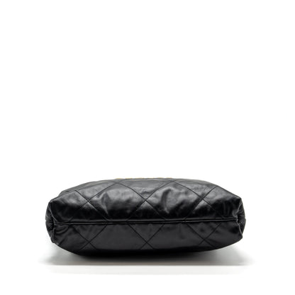 Chanel medium 22 bag calfskin black GHW (microchip)