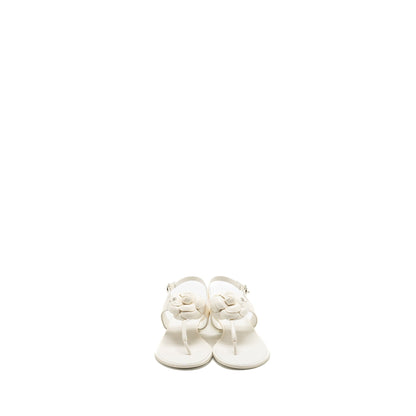 Chanel Size 39 Camellia Sandals white