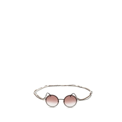 Chanel round sunglasses with chain red