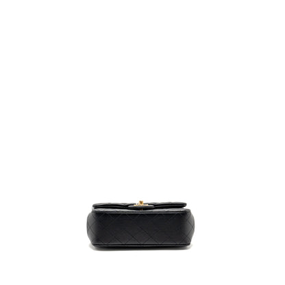 Chanel 25P Camellia Adjustable Chain Flap Bag Lambskin Black GHW(microchip)