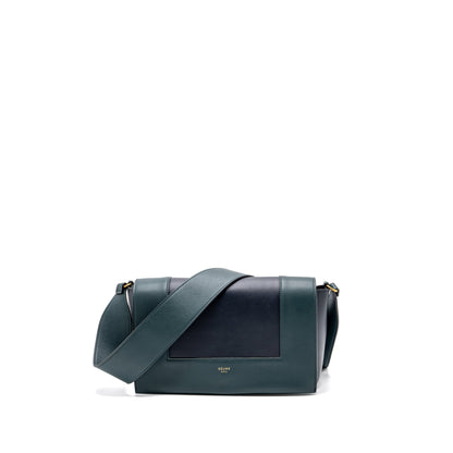 Celine frame Purse calfskin dark green/ dark blue